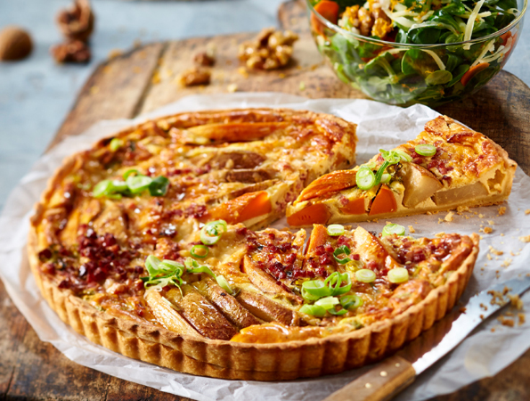 Quiche mit Kürbis, Birne und COMTÉ